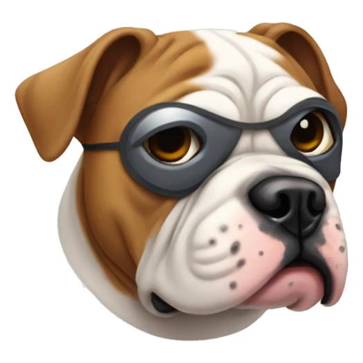 A bulldog/pitbull with an eyepatch on sticker