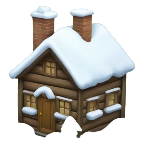 Little house covered by snow in the forest sticker
