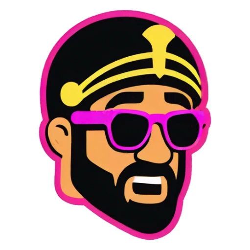 roman gladiator wearing modern neon racing sunglasses sticker