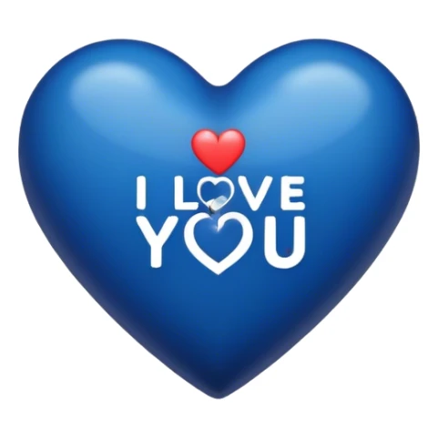 Dark Blue heart either the words I Love You Ryan sticker