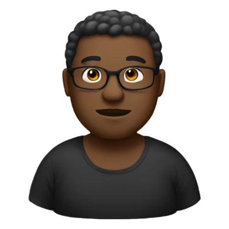 black Fat man with kacamata hitam sticker