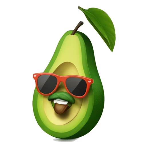 avocado wearing flip-flops and sunglasses smoking sticker