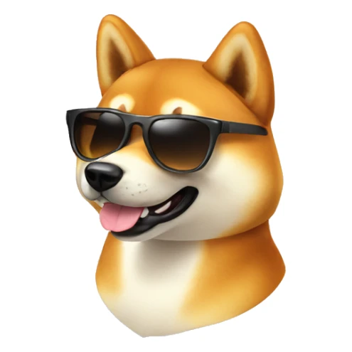 shiba inu with sunglasses sticker