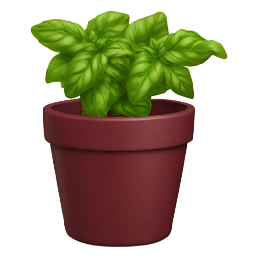 Burgundy basil in gold pot sticker