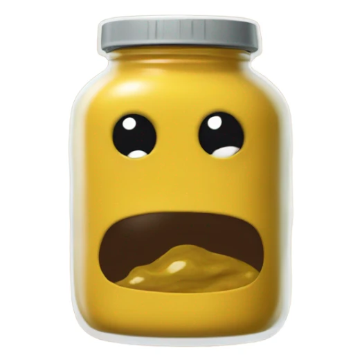 A jar of mustard with dead eyes  sticker