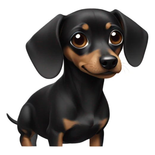 Little all black chiweenie and one ear up and one ear down  sticker