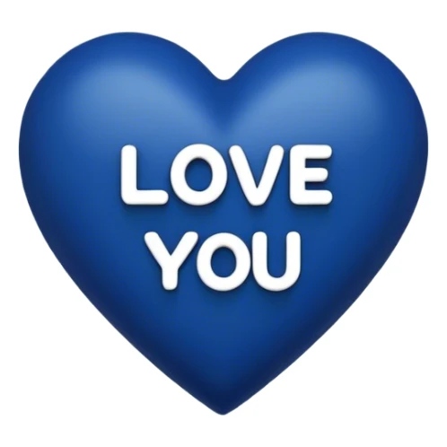 Dark Blue heart with the words Love You Ry in the middle  sticker