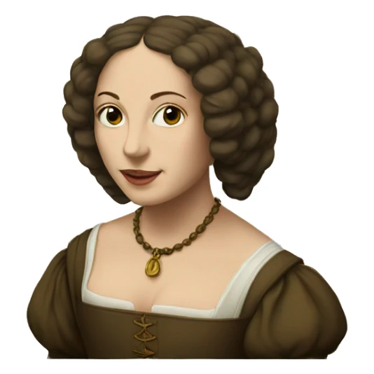 a framed portrait of a Renaissance woman sticker