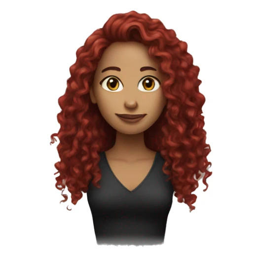 long hair,red curly,woman,Black,Earrings sticker
