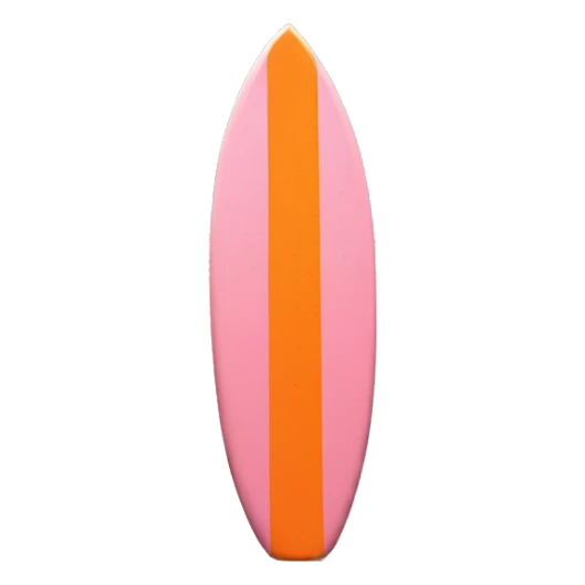 baby pink and orange surfboard by itself , no shadow with thin orange line down the middle sticker
