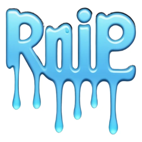 Words that say "RIP" in drippy letters  sticker