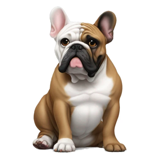 englisch Bulldog sitting next to black frenchie sticker