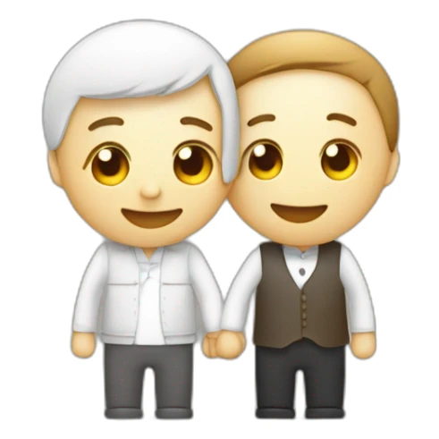 abrazo entre cica negar a y blanco calvo sticker