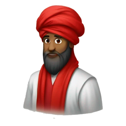 A caliph with big turban and red clothes sticker