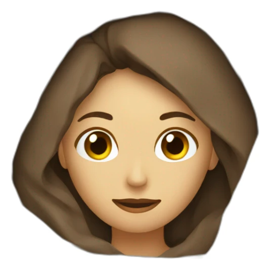 A gray folded blanket woman brown sticker