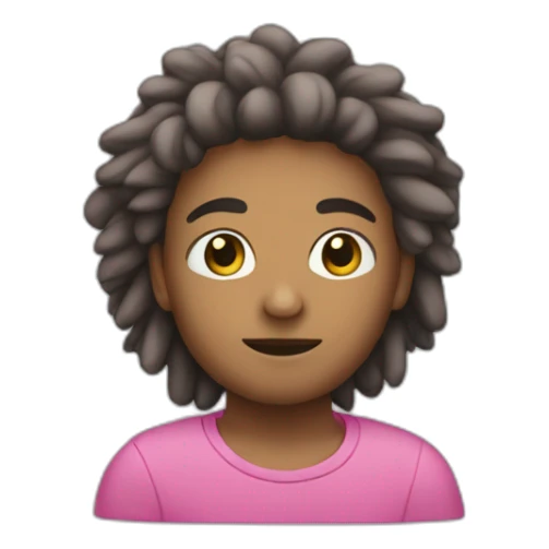 persona de color rosa con pelo rastas y dedo hacia arriba sticker