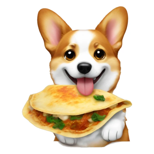 corgi eating turkish ravioli called mantı sticker