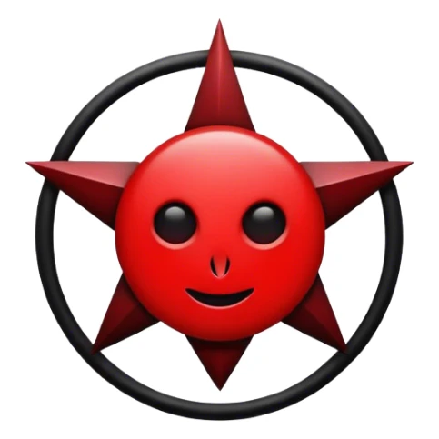 red and black chaos dark symbol sticker