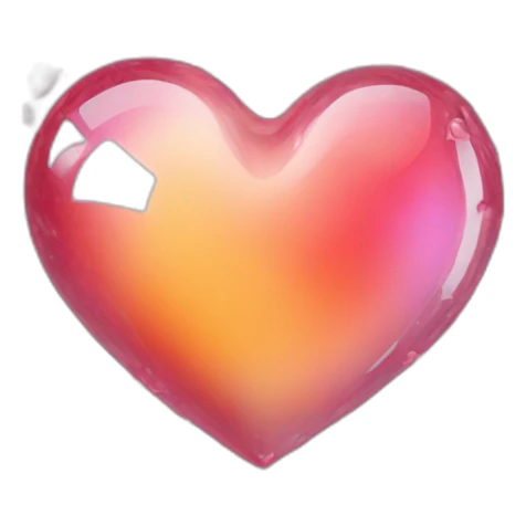 transparent heart emoji with glass dispersion sticker