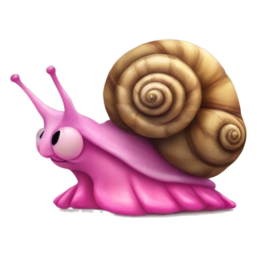 A snail with two eyes with a pink bow ontop of the shell sticker