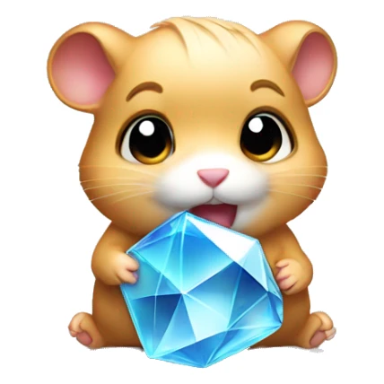 A hamster holding youtube diamond award sticker
