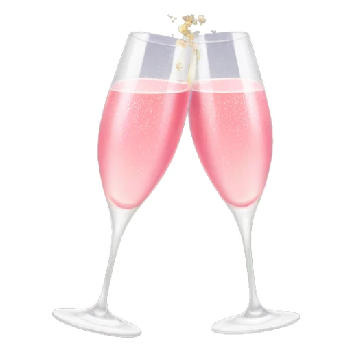 champagne glasses with pink champagne giving cheers sticker