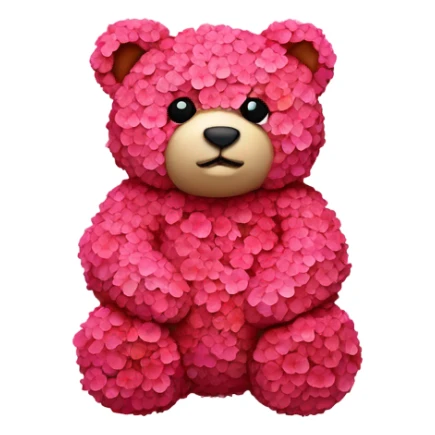 Valentine’s cute teddy bear made of tiny roses  sticker