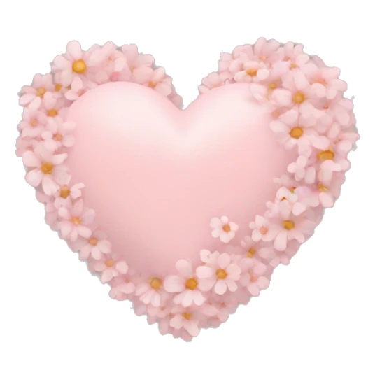 Pastel pink heart and flowers sticker