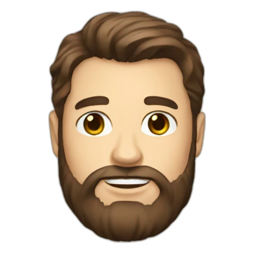 Groom Brown hair Brown eyes fat beard long hair sticker