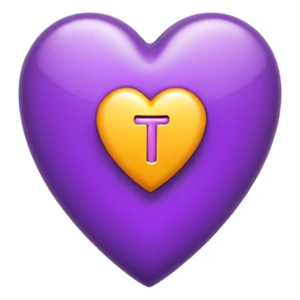 The Letter “T” inside a Purple Heart sticker