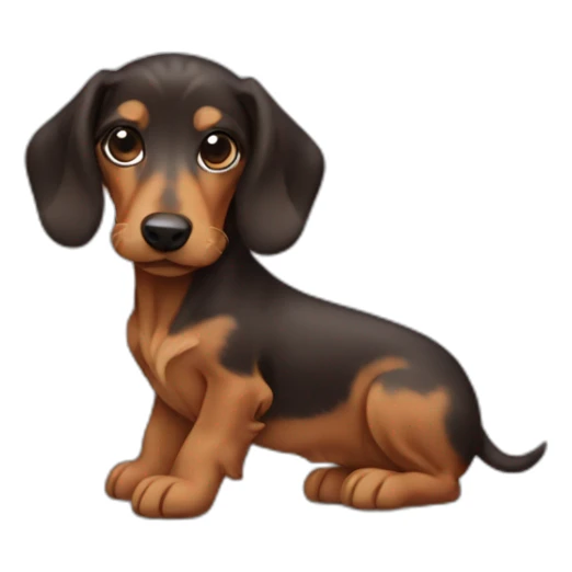 puppy teckel with long dark hair sticker