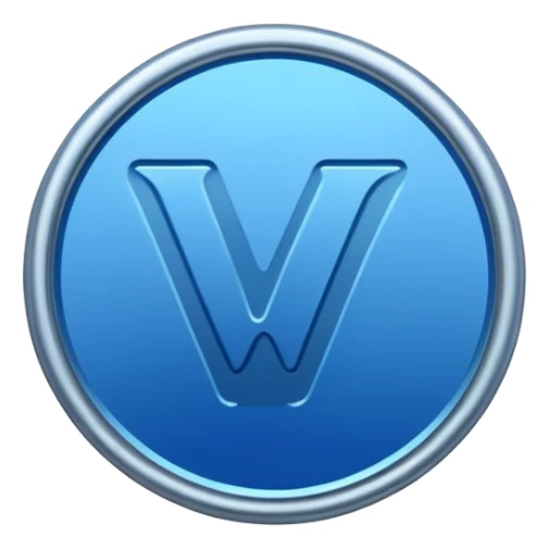 A round blue tick, like an official medal, with regular wavy edges and equal-sized ridges all around. sticker