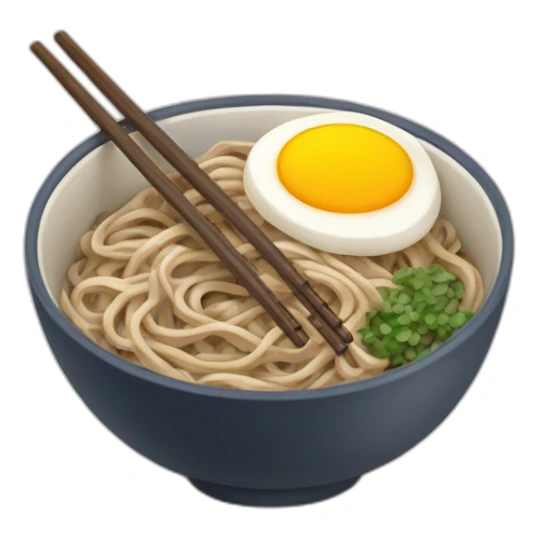 bowl of japanese buckwheat soba noodles with two chopsticks sticker