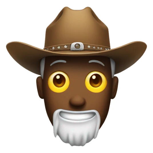 funny emoji face with cowboy hat sticker