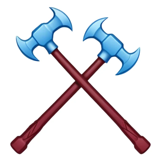 Crossed Hammers Emoji but they're claret and blue  sticker