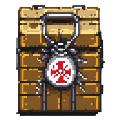 power up crate with bomb symbol for a video game sticker