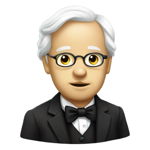 monochrome Stanislavsky with bow tie sticker