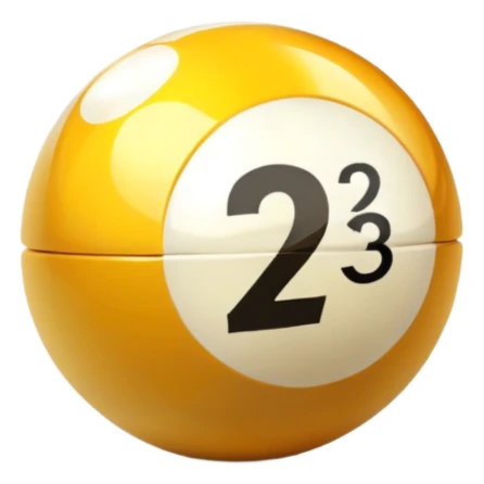 golden billiard ball with the number 23 in a pixelated style sticker