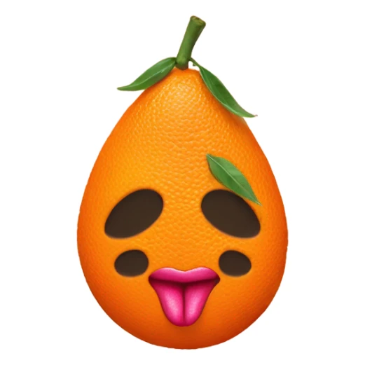 Orange with peace sign and lipstick sticker