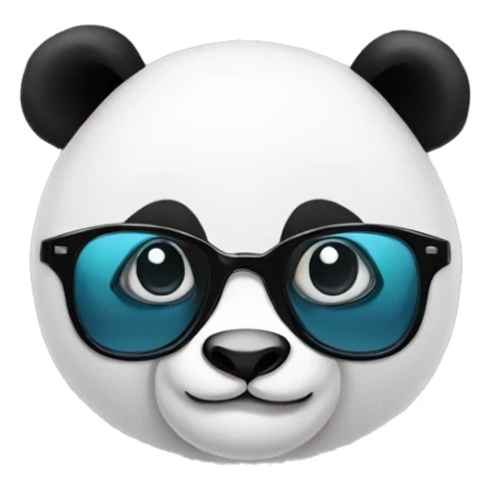 Panda avec des lunettes noires qui lève le doit vers le haut sticker