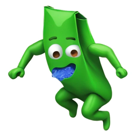 crawling through desert for green soda and blue bag with orange triangle chip logo on it sticker