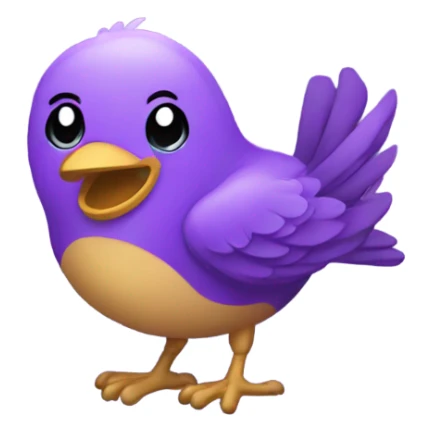 Purple bird with big smile sticker
