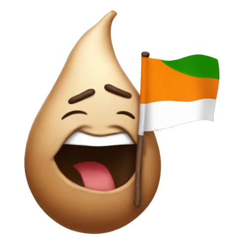 poop emoji with indian flag sticker