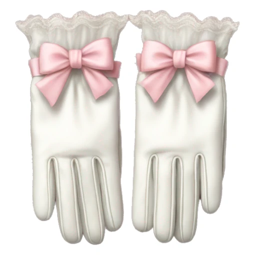 vintage rococo white gloves with light pink bows  sticker