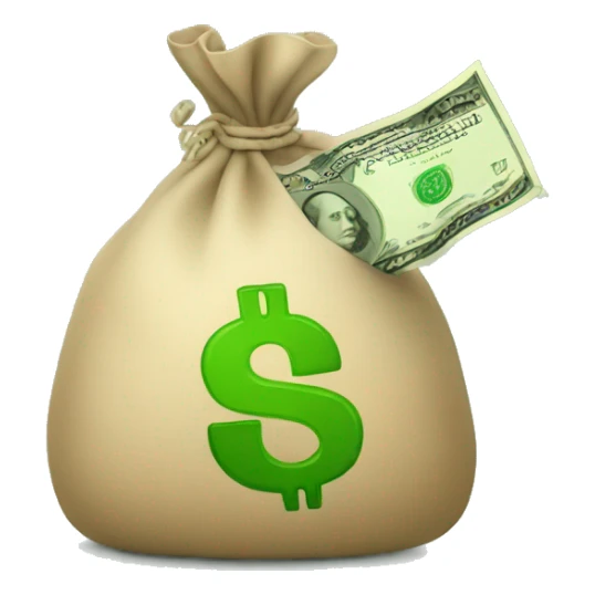 Money bag with green dollar sign sticker