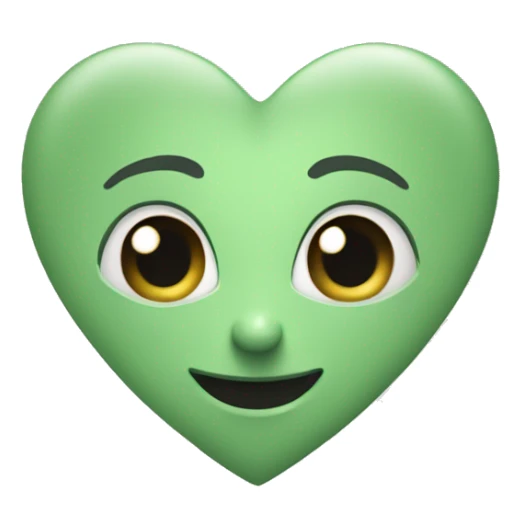 Sage green heart sticker