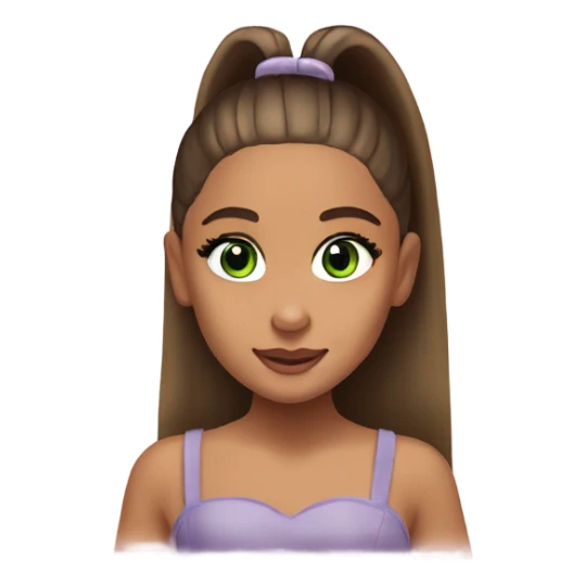 ariana grande with a slickback and green eyes sticker