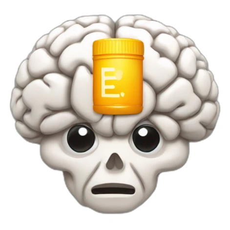 brain with a bar of energy low sticker