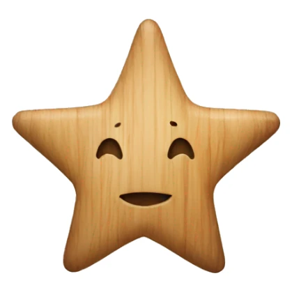 Create me a star made of wood without any other stuffs sticker