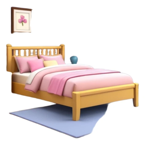 3D rendering realistic still life ultra detailed girls bedroom sticker